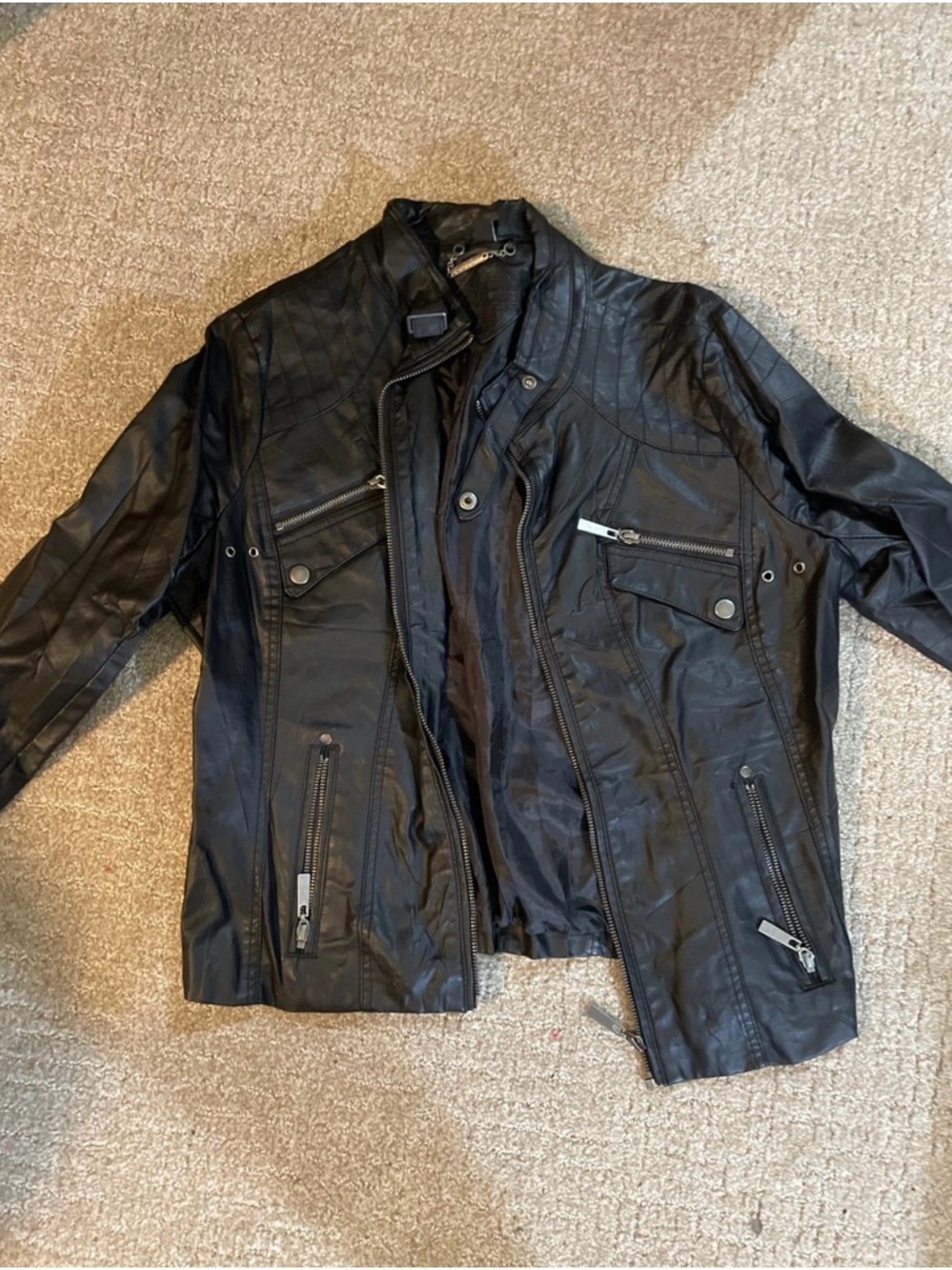 Black Women’s Faux Leather Moto Jacket